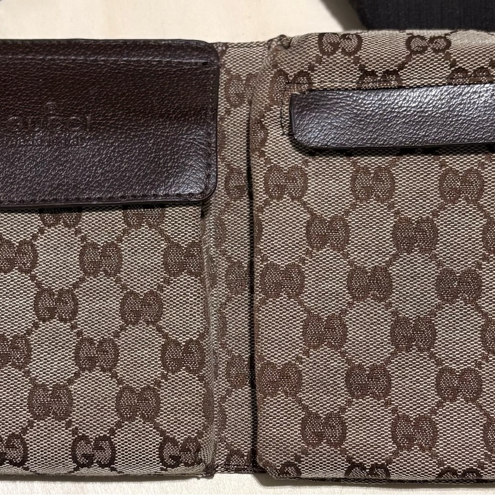 Men’s Gucci Beige and Brown Monogram Belt Bag